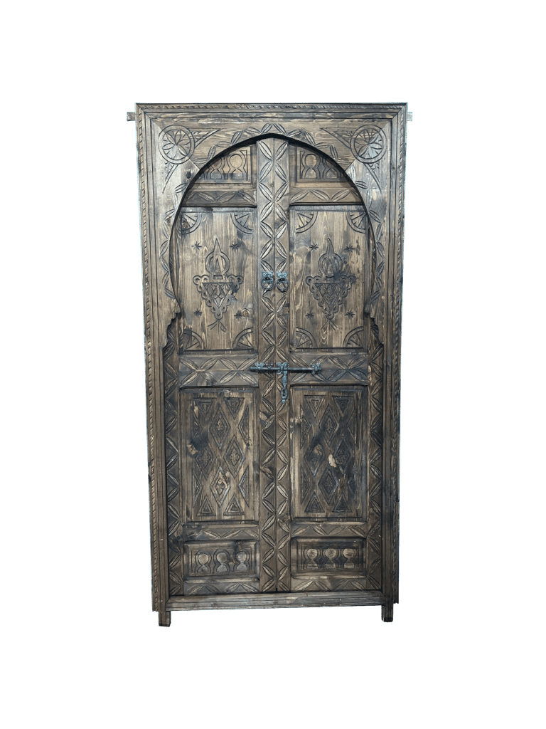 Traditional Carved Moroccan Door for Sale