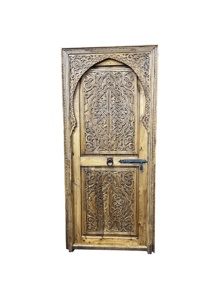Handcrafted Moroccan Carved Wooden Door