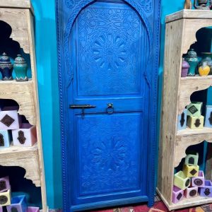 Traditional Moroccan carved wooden door with intricate details by ArabicDoors