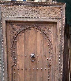 Large Moroccan Riad Door .Decorative wooden door with traditional Arabic designs,