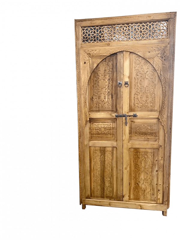 Decorative wooden door with traditional Arabic designs, crafted by ArabicDoors
