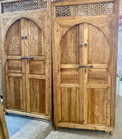 Decorative wooden door with traditional Arabic designs, crafted by ArabicDoors