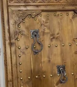 Decorative wooden door with traditional Arabic designs, crafted by ArabicDoors