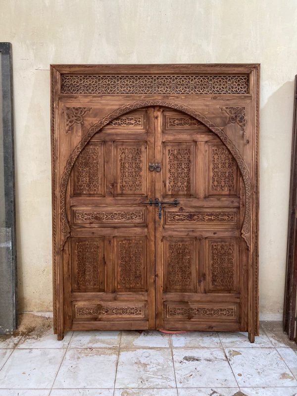 Handcrafted Moroccan Geometric Wood Door – Authentic Riad Design for Your Home - Image 7
