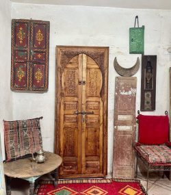 Traditional Moroccan carved wooden door with intricate details by ArabicDoors