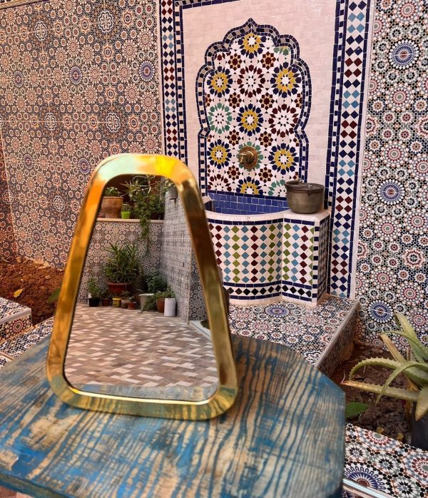 Moroccan traditional chandelier with intricate metalwork